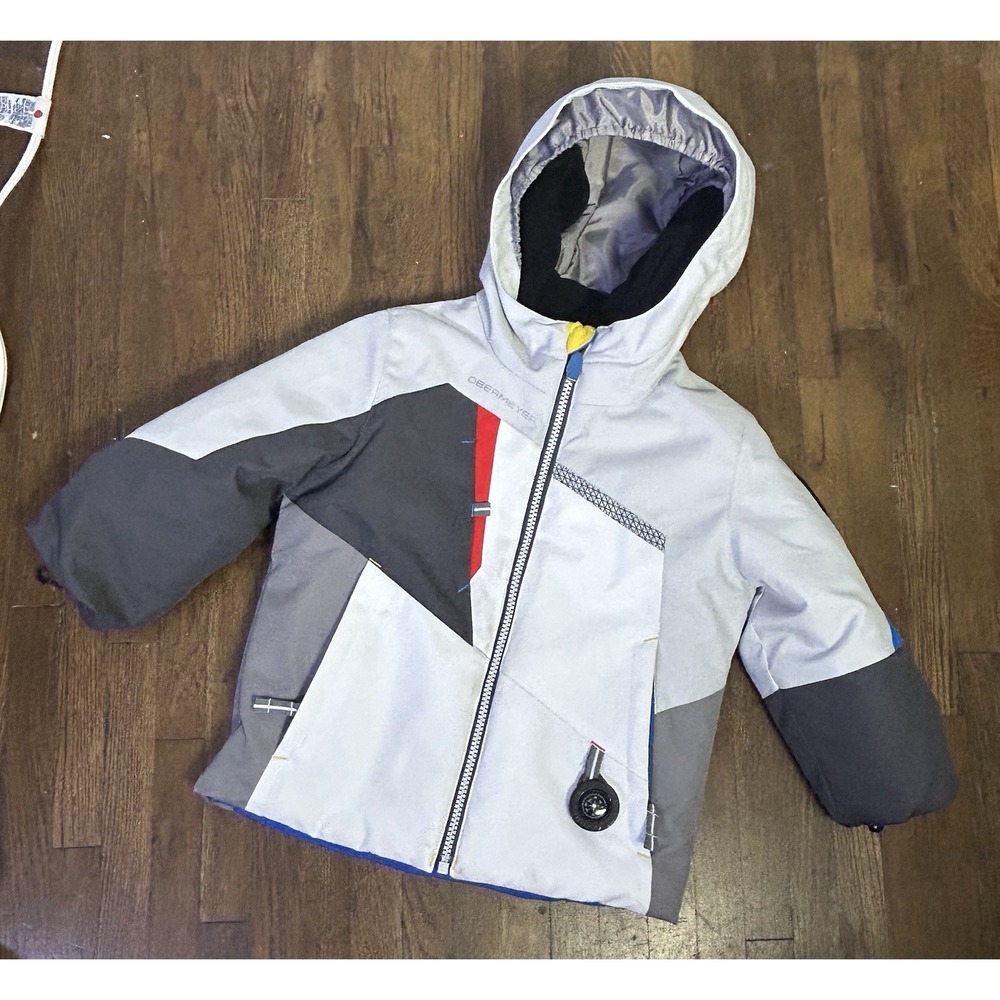 Obermeyer Boys' Orb Jacket color-blocked gray white & black Winter Warm 3 Years